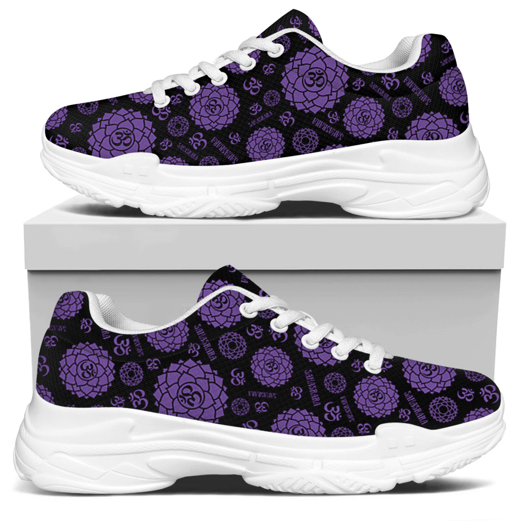 Sahasrara Chakra Pattern Print White Chunky Shoes