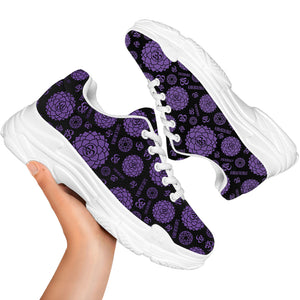 Sahasrara Chakra Pattern Print White Chunky Shoes