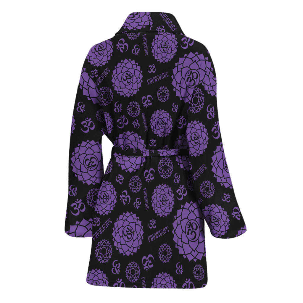 Sahasrara Chakra Pattern Print Women's Bathrobe