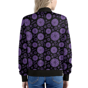 Sahasrara Chakra Pattern Print Women's Bomber Jacket