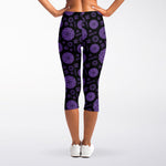 Sahasrara Chakra Pattern Print Women's Capri Leggings