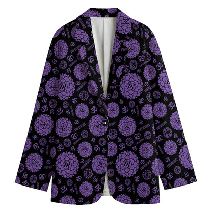 Sahasrara Chakra Pattern Print Women's Cotton Blazer