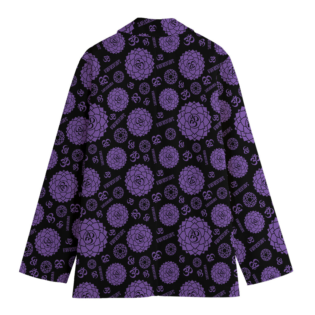 Sahasrara Chakra Pattern Print Women's Cotton Blazer