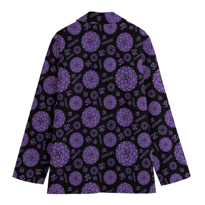 Sahasrara Chakra Pattern Print Women's Cotton Blazer