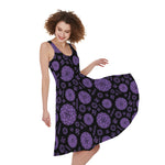 Sahasrara Chakra Pattern Print Women's Sleeveless Dress