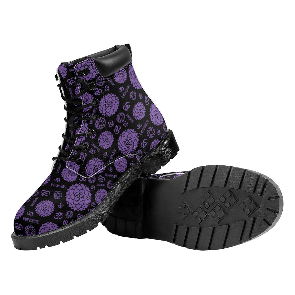 Sahasrara Chakra Pattern Print Work Boots