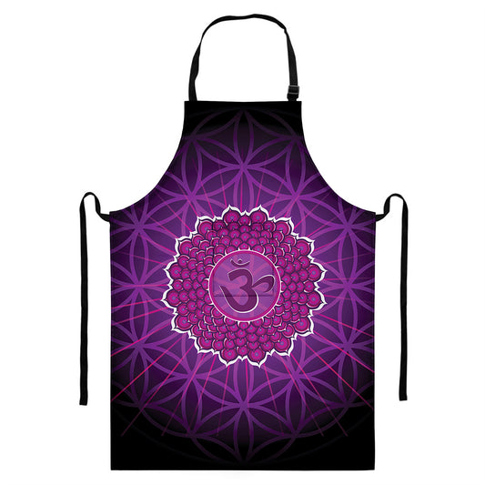 Sahasrara Chakra Spiritual Print Bib Apron With Pocket
