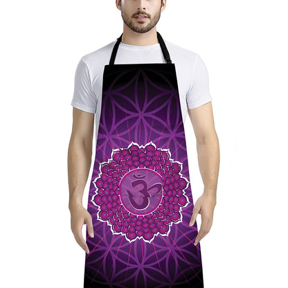 Sahasrara Chakra Spiritual Print Bib Apron With Pocket