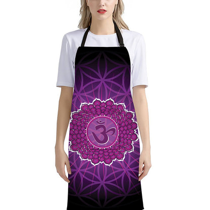 Sahasrara Chakra Spiritual Print Bib Apron With Pocket