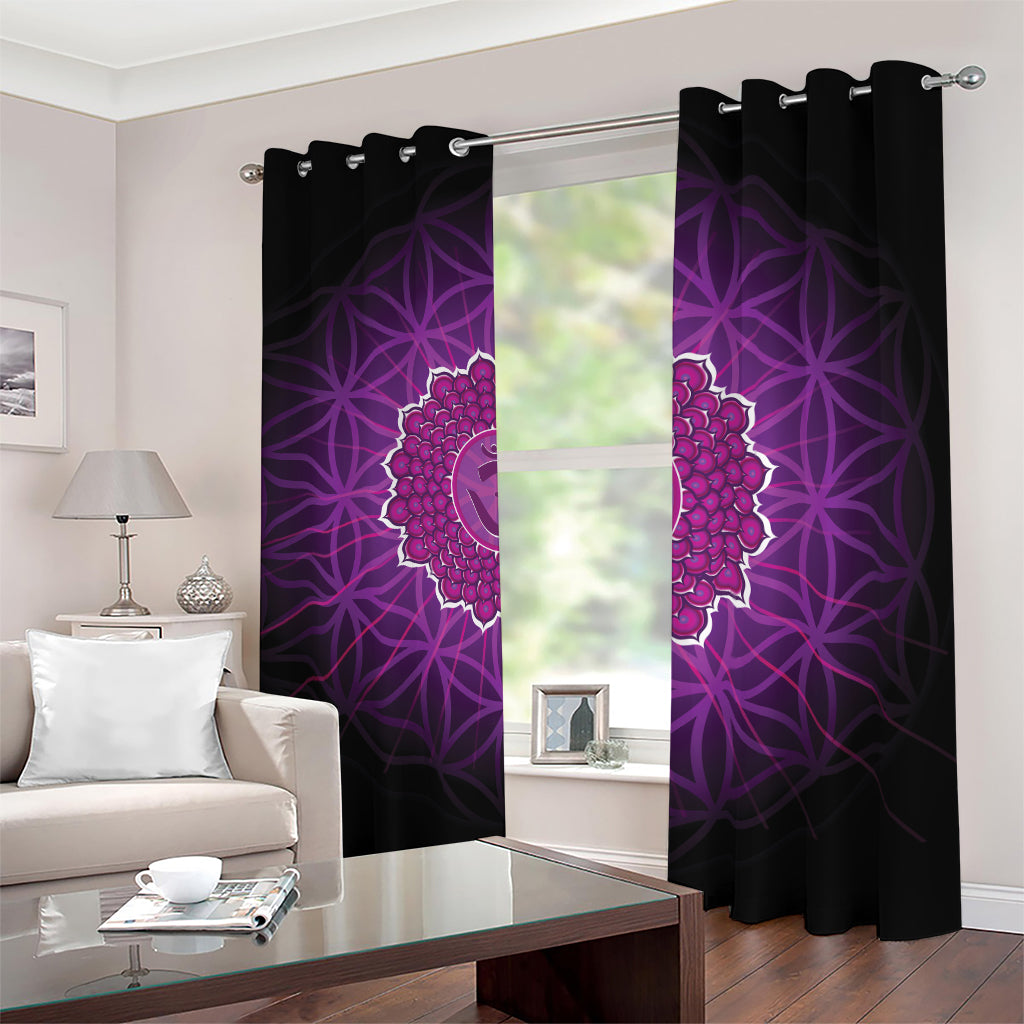 Sahasrara Chakra Spiritual Print Blackout Grommet Curtains