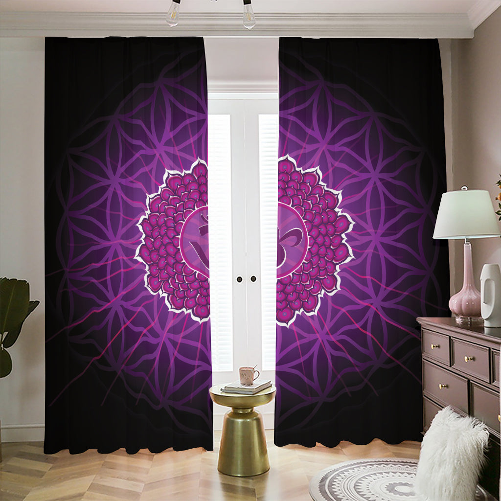 Sahasrara Chakra Spiritual Print Blackout Pencil Pleat Curtains