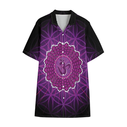 Sahasrara Chakra Spiritual Print Cotton Hawaiian Shirt