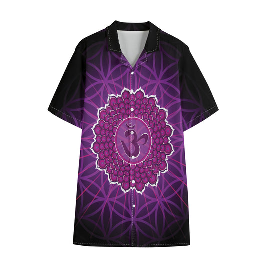 Sahasrara Chakra Spiritual Print Cotton Hawaiian Shirt