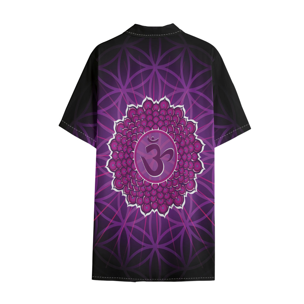 Sahasrara Chakra Spiritual Print Cotton Hawaiian Shirt