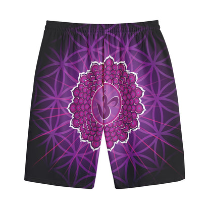 Sahasrara Chakra Spiritual Print Cotton Shorts