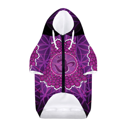 Sahasrara Chakra Spiritual Print Dog Zip Up Hoodie