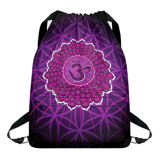 Sahasrara Chakra Spiritual Print Drawstring Backpack