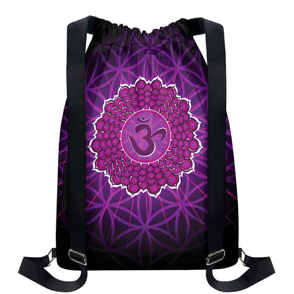 Sahasrara Chakra Spiritual Print Drawstring Backpack