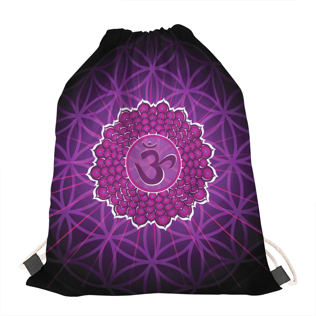 Sahasrara Chakra Spiritual Print Drawstring Bag