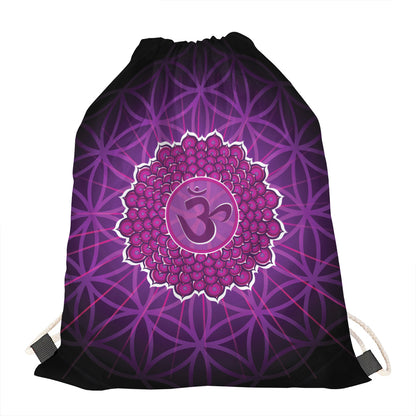 Sahasrara Chakra Spiritual Print Drawstring Bag