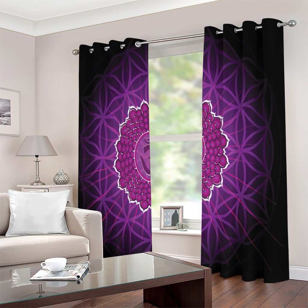 Sahasrara Chakra Spiritual Print Extra Wide Grommet Curtains