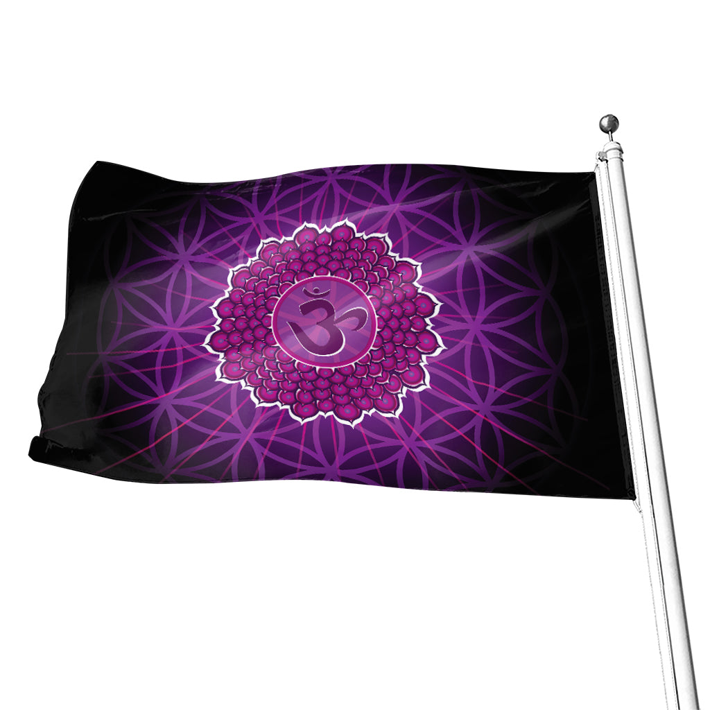 Sahasrara Chakra Spiritual Print Flag