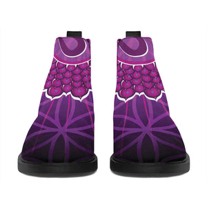 Sahasrara Chakra Spiritual Print Flat Ankle Boots