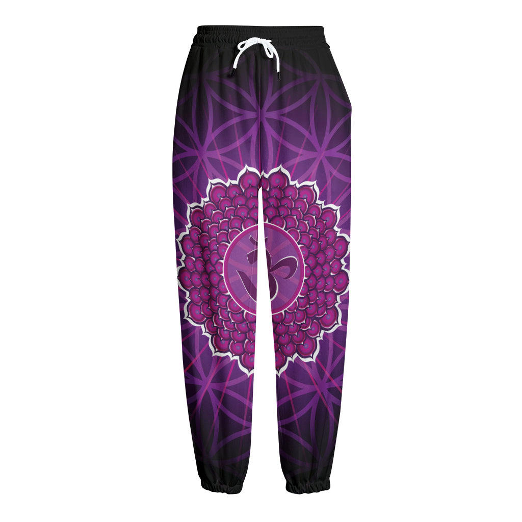 Sahasrara Chakra Spiritual Print Fleece Lined Knit Pants