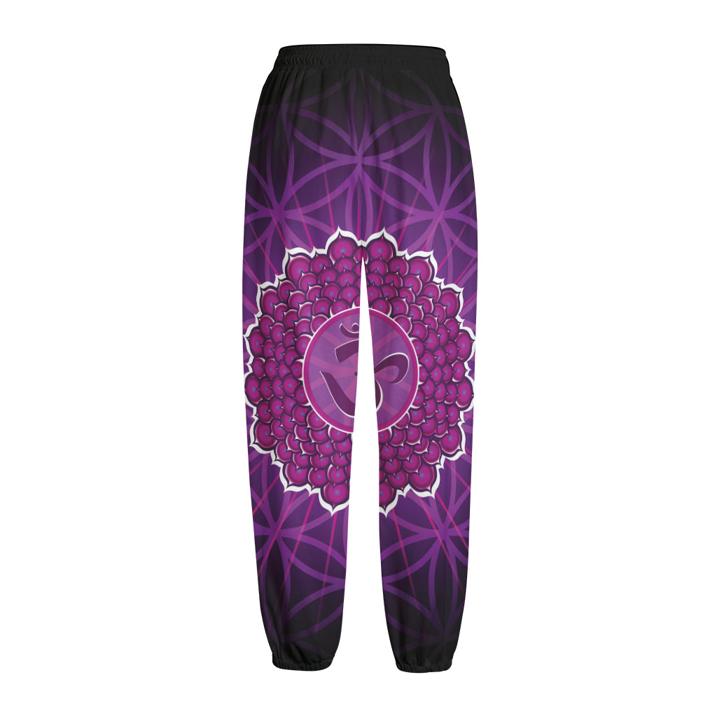 Sahasrara Chakra Spiritual Print Fleece Lined Knit Pants