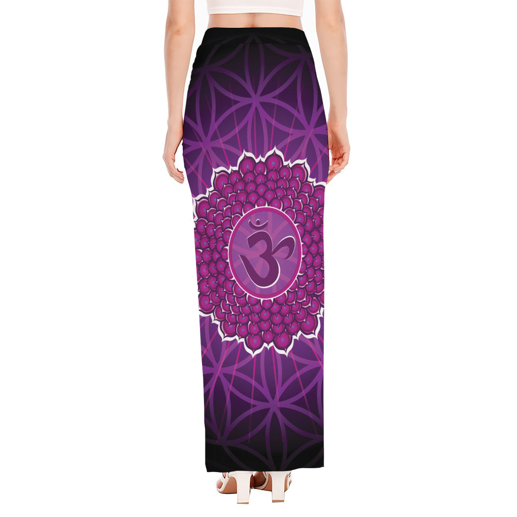 Sahasrara Chakra Spiritual Print High Slit Maxi Skirt