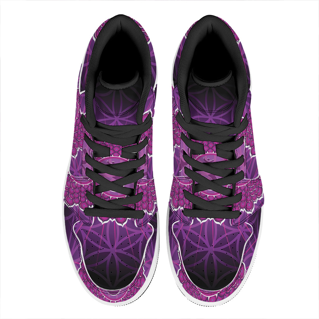 Sahasrara Chakra Spiritual Print High Top Leather Sneakers