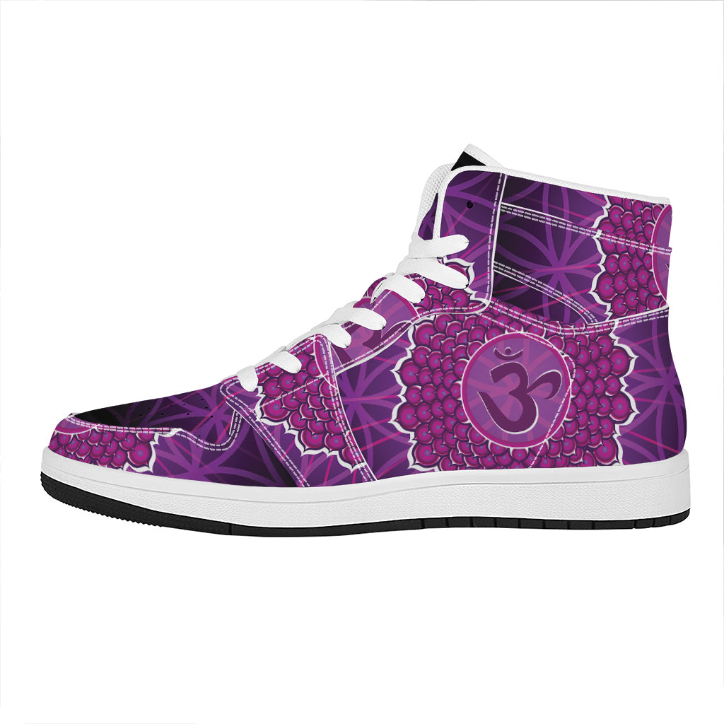 Sahasrara Chakra Spiritual Print High Top Leather Sneakers