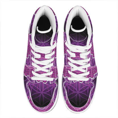 Sahasrara Chakra Spiritual Print High Top Leather Sneakers