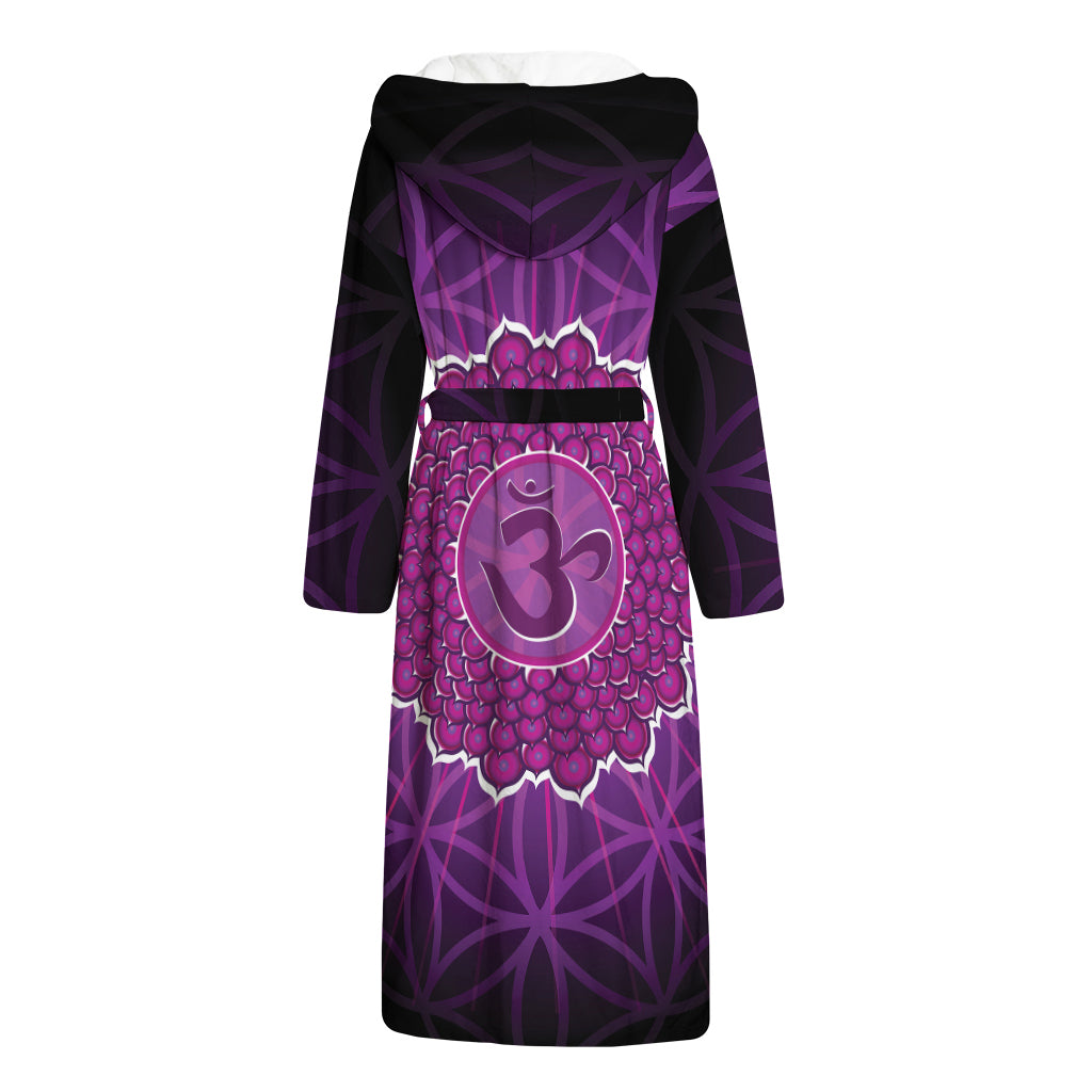 Sahasrara Chakra Spiritual Print Hooded Bathrobe