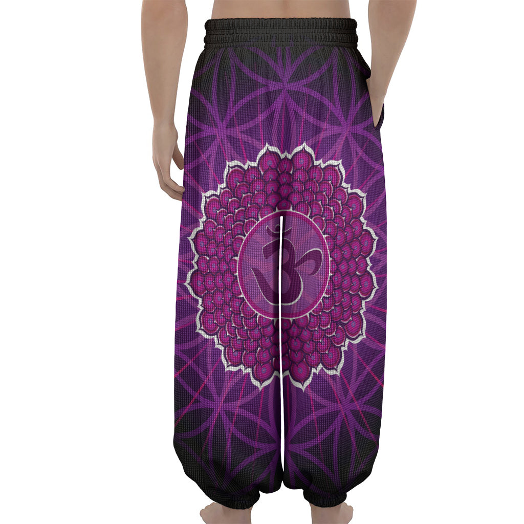 Sahasrara Chakra Spiritual Print Lantern Pants