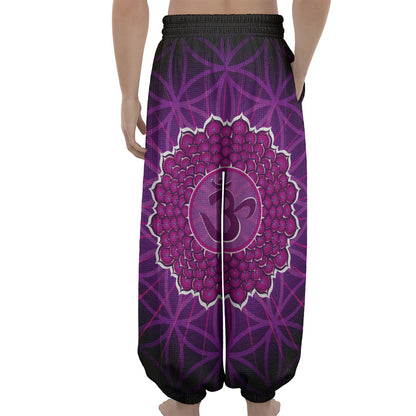 Sahasrara Chakra Spiritual Print Lantern Pants