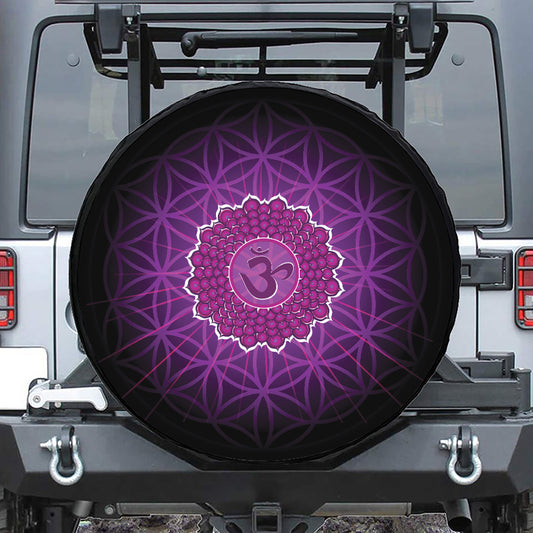 Sahasrara Chakra Spiritual Print Leather Spare Tire Cover