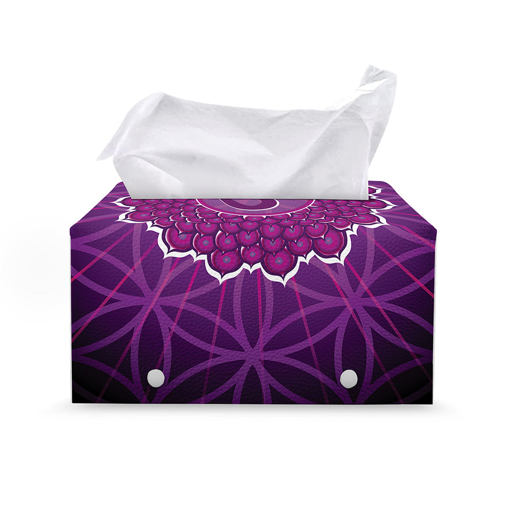 Sahasrara Chakra Spiritual Print Leather Tissue Box Cover