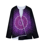 Sahasrara Chakra Spiritual Print Long Sleeve Short Coat