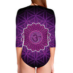 Sahasrara Chakra Spiritual Print Long Sleeve Swimsuit