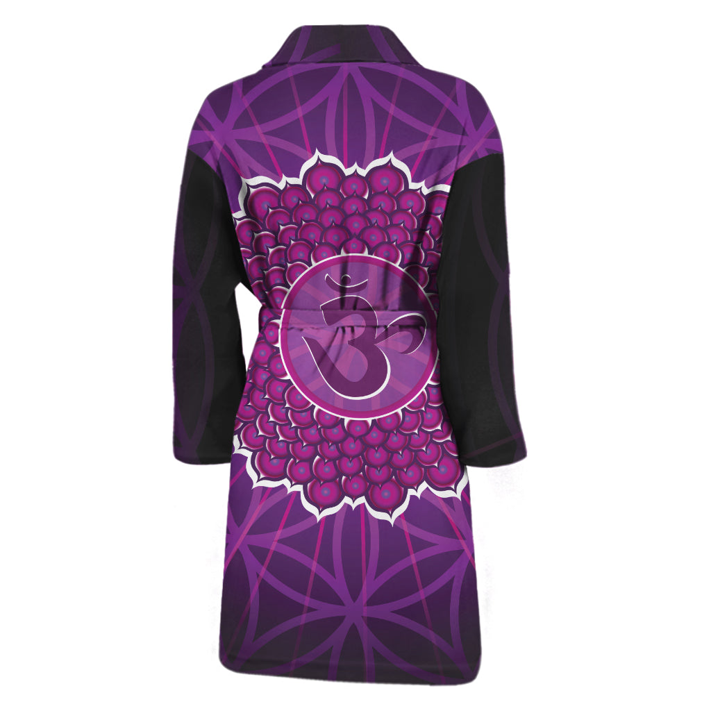 Sahasrara Chakra Spiritual Print Men's Bathrobe