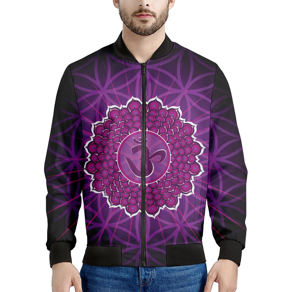 Sahasrara Chakra Spiritual Print Men's Bomber Jacket