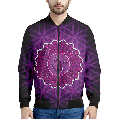 Sahasrara Chakra Spiritual Print Men's Bomber Jacket