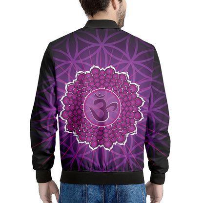 Sahasrara Chakra Spiritual Print Men's Bomber Jacket