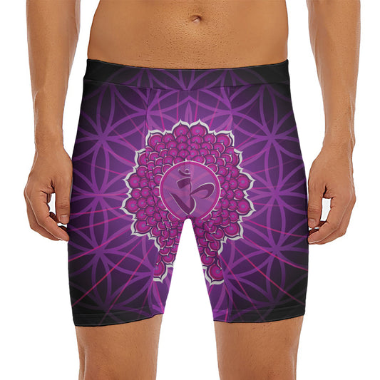 Sahasrara Chakra Spiritual Print Men's Long Boxer Briefs