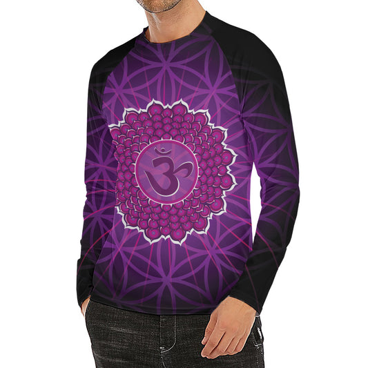 Sahasrara Chakra Spiritual Print Men's Long Sleeve Rash Guard