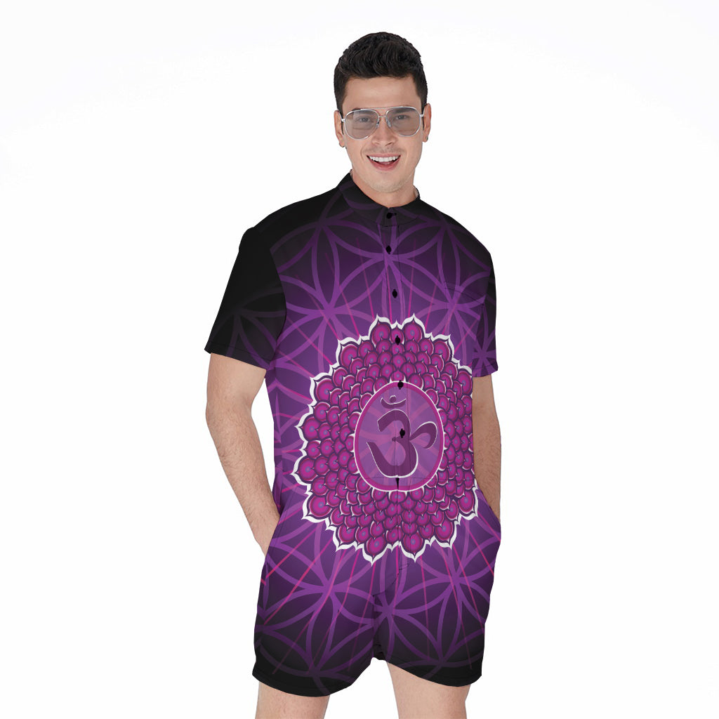 Sahasrara Chakra Spiritual Print Men's Rompers