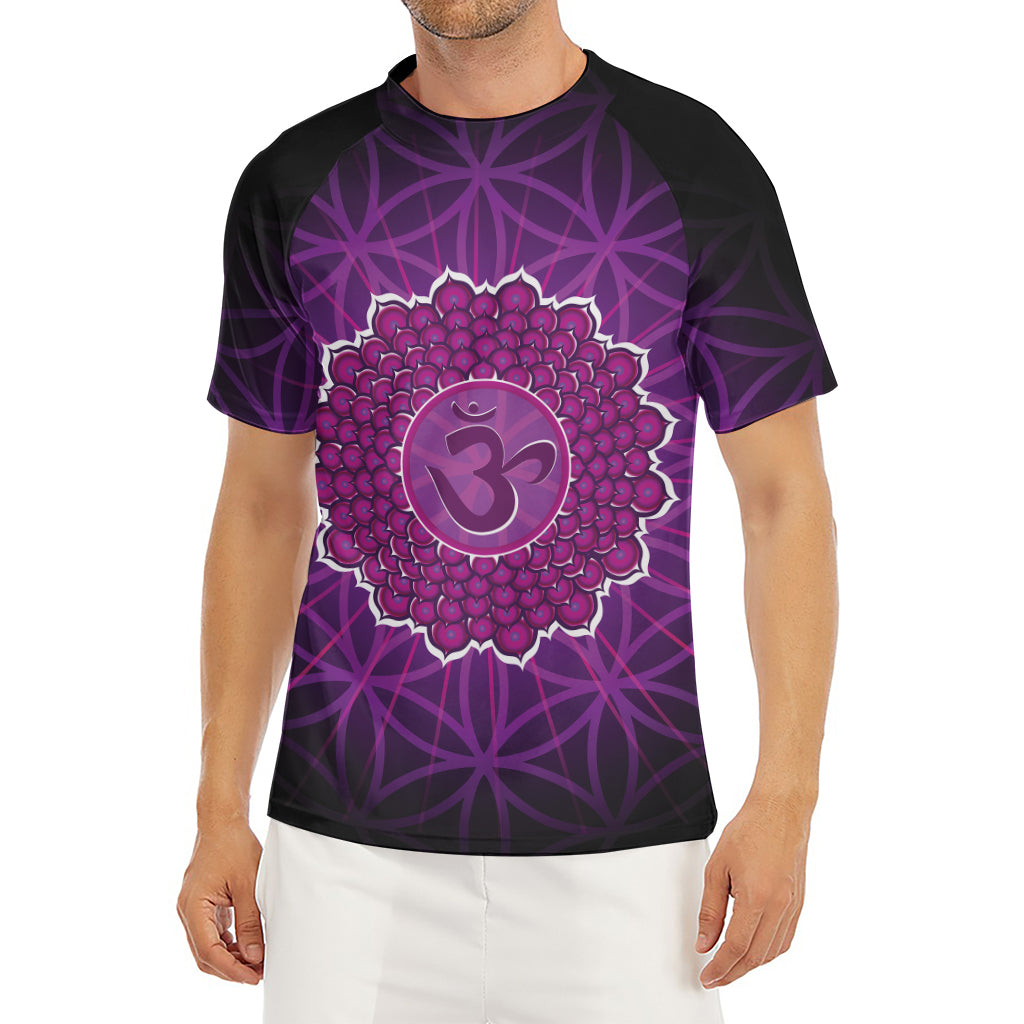 Sahasrara Chakra Spiritual Print Men's Short Sleeve Rash Guard