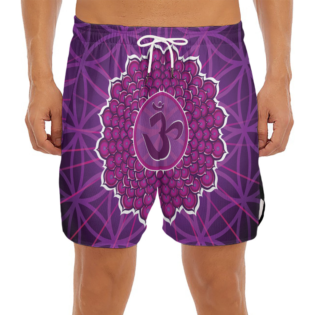 Sahasrara Chakra Spiritual Print Men's Split Running Shorts