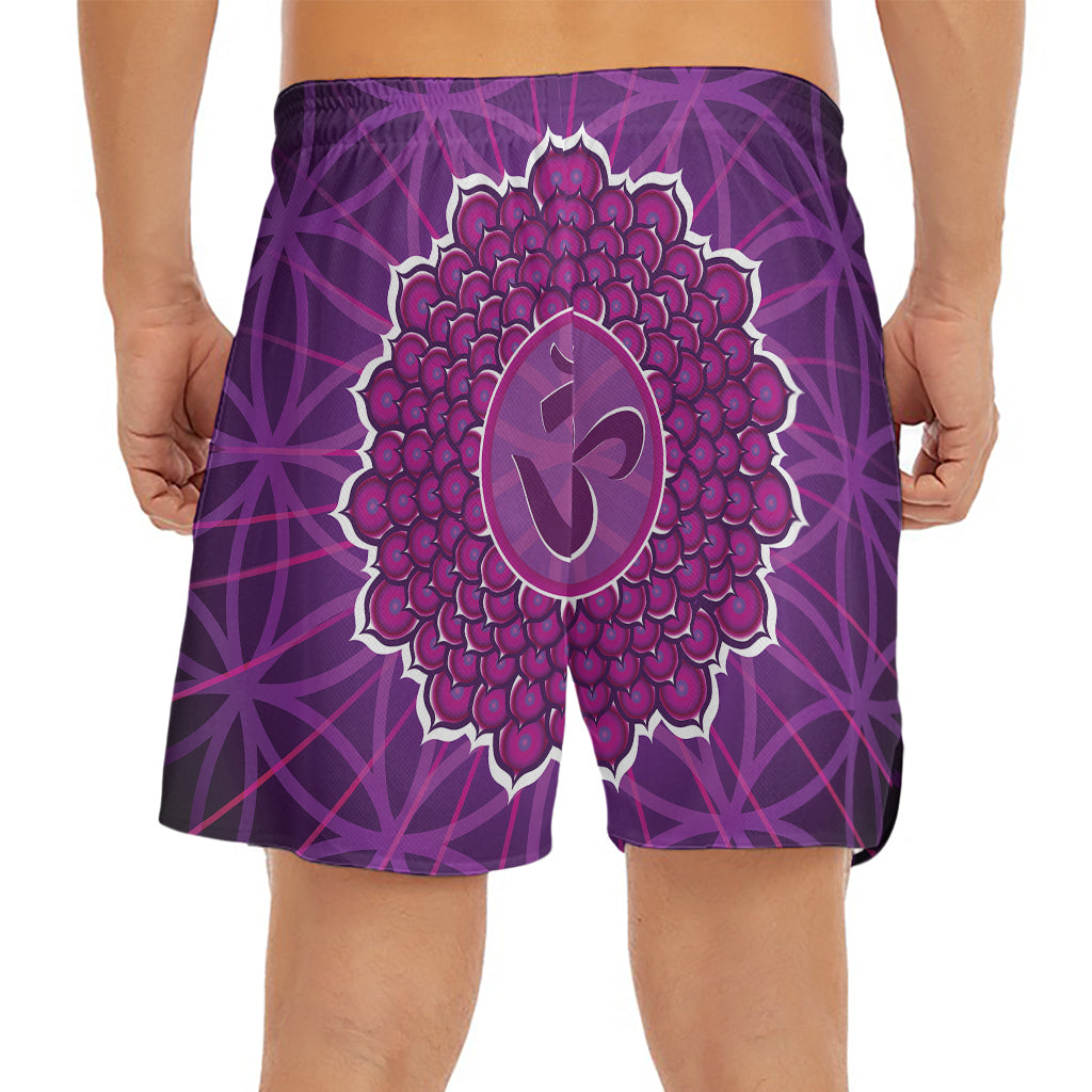 Sahasrara Chakra Spiritual Print Men's Split Running Shorts